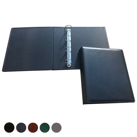 Picture of Hampton Leather Extra Extra Wide Ring Binder, made in the UK in a choice of 5 colours.